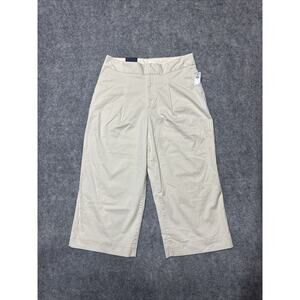 New Gap High Rise Pleated Wide Leg Khaki Women's Pants Size 16 Beige Light Wash